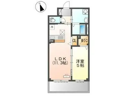 ブロッサム(1LDK/2階)の間取り写真