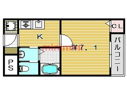 T・BELLE・CASA(1K/3階)の間取り写真