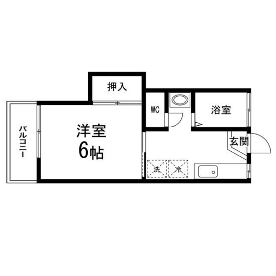 第1柏木ハウス(1K/2階)の間取り写真