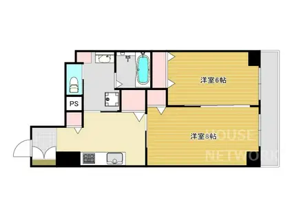 カーサ花車(1LDK/3階)の間取り写真