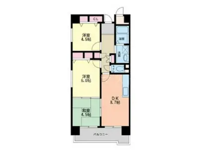 グラマシー立売堀(3LDK/9階)の間取り写真