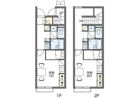 レオパレス行友(1K/1階)の間取り写真