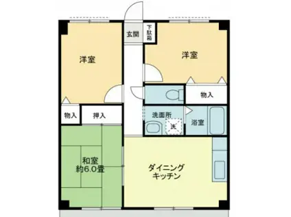 フィネス坂本(3DK/1階)の間取り写真