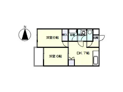 サンフラワー千川(2DK/2階)の間取り写真