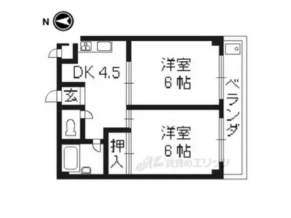 メゾンLEE(2DK/1階)の間取り写真