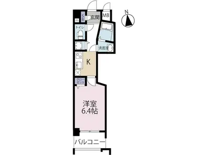 アベニール幸(1K/7階)の間取り写真