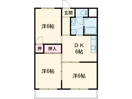 アスカII(3DK/3階)の間取り写真