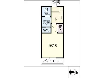クレフラスト野並B棟(1K/1階)の間取り写真