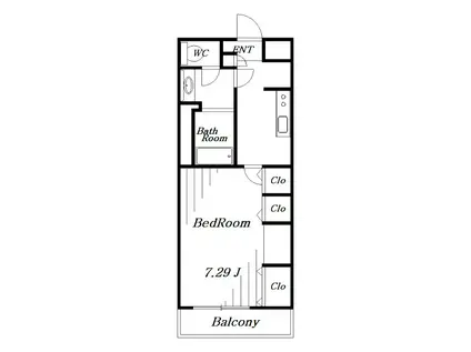 リブリ若草(1K/1階)の間取り写真