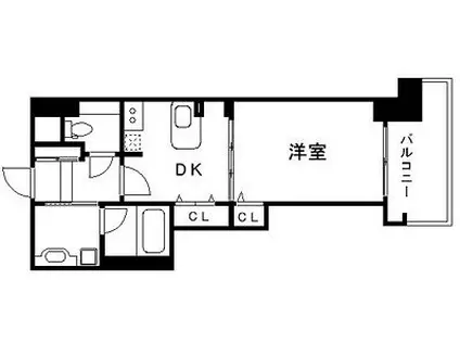 インペリアル新神戸(1DK/6階)の間取り写真