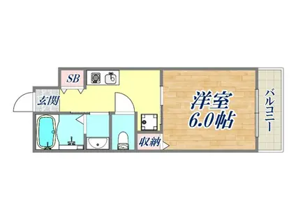 アメニティヒルズⅠ(1K/2階)の間取り写真