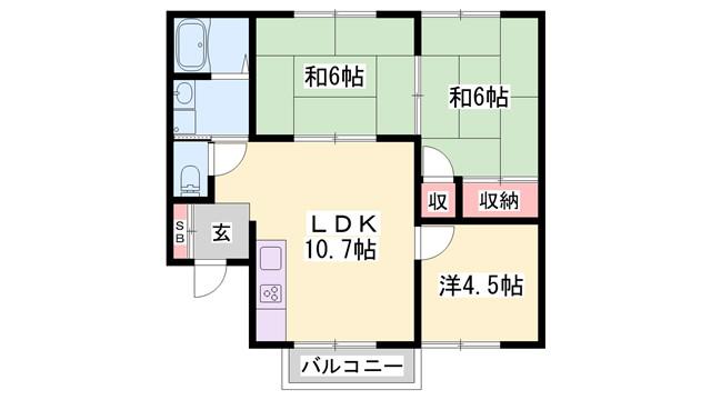 キャスティーイダ A棟(3LDK/2階)の間取り写真
