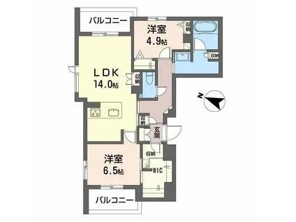 グランメゾン本山(2LDK/4階)の間取り写真