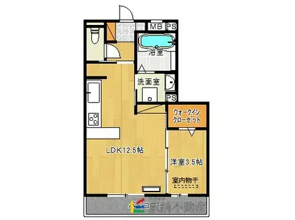 ラ・ルーチェ(1LDK/1階)の間取り写真