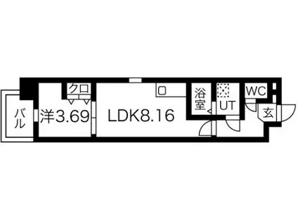 ART TENNOUJI(1LDK/11階)の間取り写真