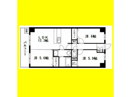 コート ソレイユ(3LDK/2階)の間取り写真