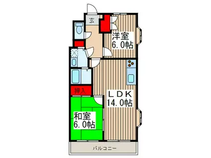 ロイヤルメゾンIII(2LDK/1階)の間取り写真