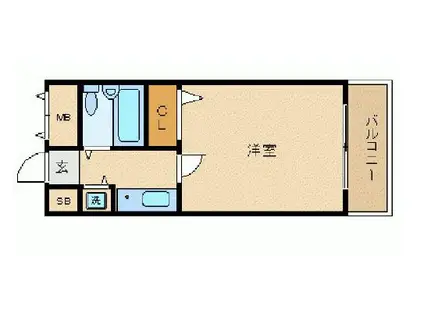 ルイシャトレ恵比寿(ワンルーム/4階)の間取り写真