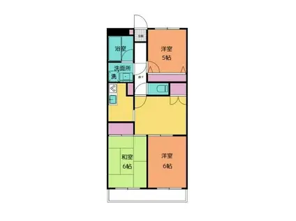 ダイアパレス深谷第2(3DK/4階)の間取り写真