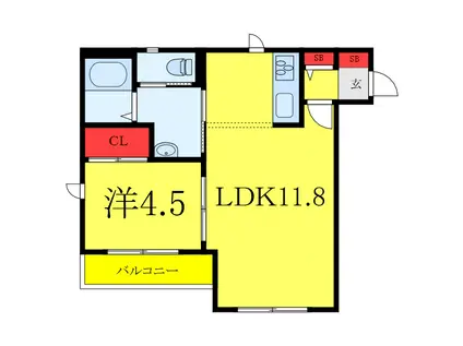 アミティエ(1LDK/1階)の間取り写真