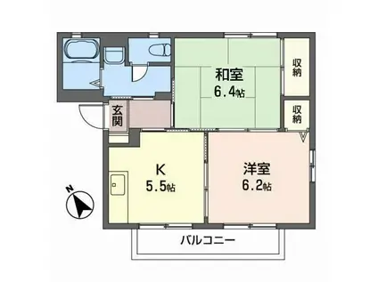 オプティマール(2K/1階)の間取り写真