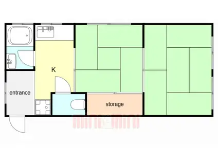 七二九十ビル(2K/2階)の間取り写真