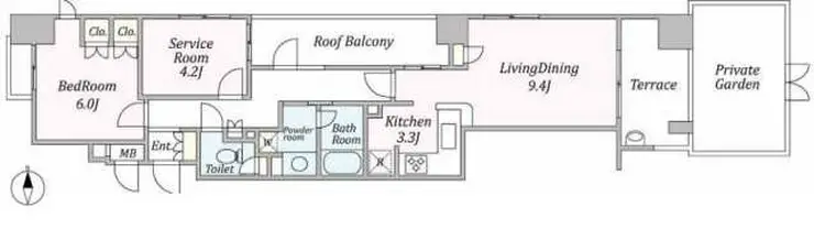 THEパームス木場公園エアリィタワー 2階階 間取り