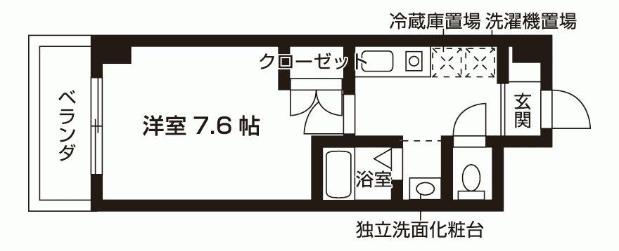 山の手ハウス(1K/5階)の間取り写真