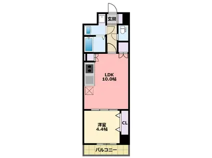 エーレックス西宮(1LDK/6階)の間取り写真