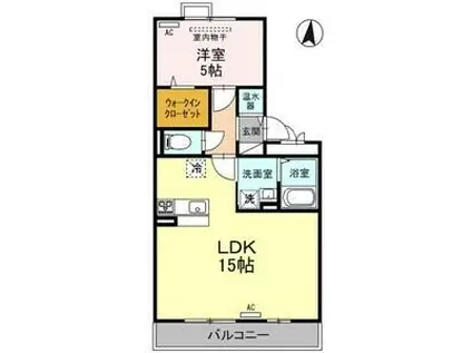 フローラ A棟(1LDK/3階)の間取り写真