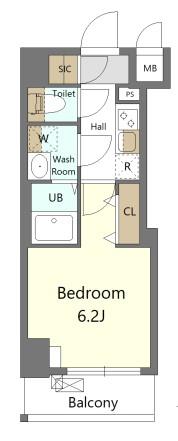 S-RESIDENCE横濱吉野町BURGEON(1K/5階)の間取り写真