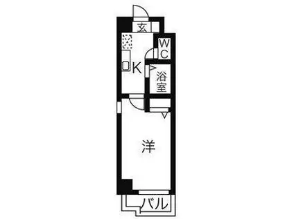 ジョバネ藤原(1K/1階)の間取り写真