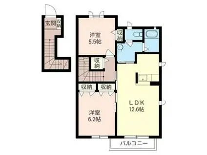 シャーメゾンパレスB(2LDK/2階)の間取り写真