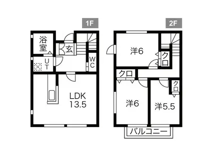 アクロコテージ汐入(3LDK/1階)の間取り写真
