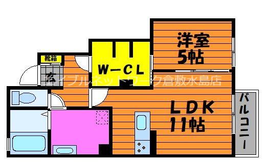 RE-LIFEII(1LDK/1階)の間取り写真