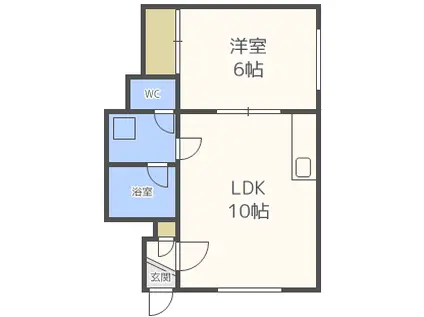 ゆうとぴあ錦台I(1LDK/1階)の間取り写真