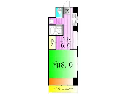 グリーンハイツ木村(1DK/3階)の間取り写真