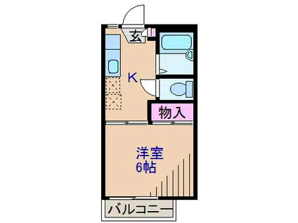 コーポシバタ(1K/2階)の間取り写真