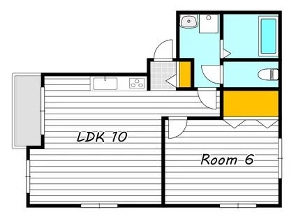 ラディッシュタウン撫川壱番館(1LDK/1階)の間取り写真