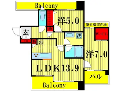 エストスクエア押上(2LDK/2階)の間取り写真