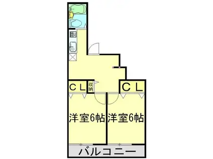 リエスふじみ野北野(2DK/1階)の間取り写真