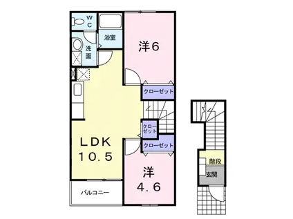サンパティーク A(2LDK/2階)の間取り写真