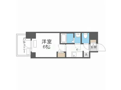 プレサンス松屋町ヴェルデス(1K/3階)の間取り写真