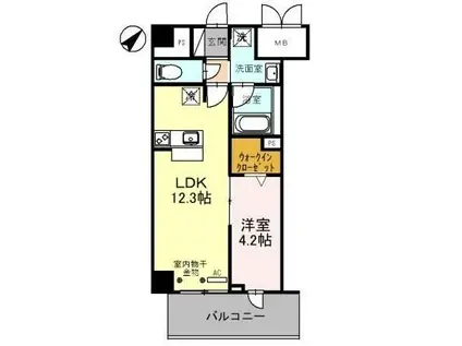 トライアンフけやき通(1LDK/3階)の間取り写真
