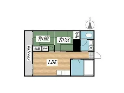 プリンセス片野II(2LDK/2階)の間取り写真