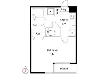STAGE南大井(1K/2階)の間取り写真