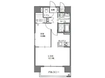 シャルム光の森(1LDK/10階)の間取り写真