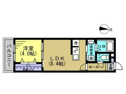 ザ・フォレスト北小金(1LDK/2階)の間取り写真
