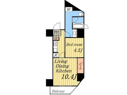 スプレスター上野根岸(1LDK/11階)の間取り写真