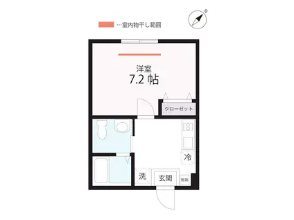 QUIET CRAB HOUSE MIX 天王町(1K/1階)の間取り写真